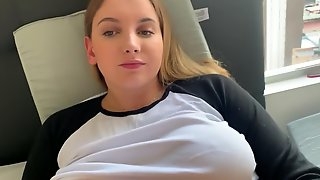 Caught my Big Tit Sister masturbating while watching porn