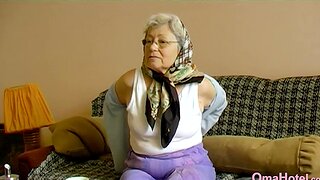 Solo grandma stripping surrounding and playing her pusssy really well with sex toy